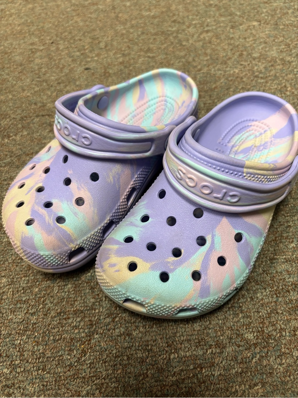 CROCS Kids Lavender Pastel Tie-Dye Clog